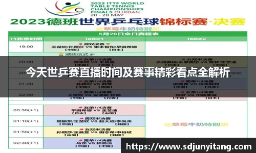 今天世乒赛直播时间及赛事精彩看点全解析